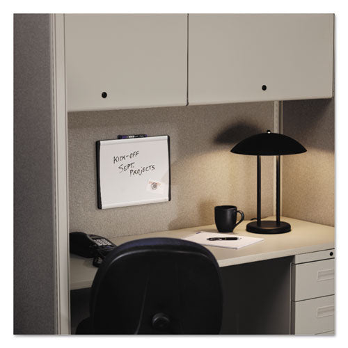 Arc Frame Cubicle Magnetic Dry Erase Board, 14 X 11, White Surface, Silver Aluminum Frame.