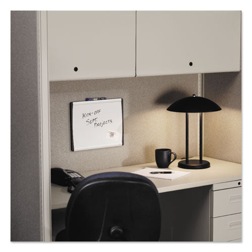 Arc Frame Cubicle Dry Erase Board, 24 X 14, White Surface, Silver Aluminum Frame.