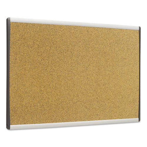 Arc Frame Cubicle Cork Board, 30 X 18, Tan Surface, Silver Aluminum Frame.