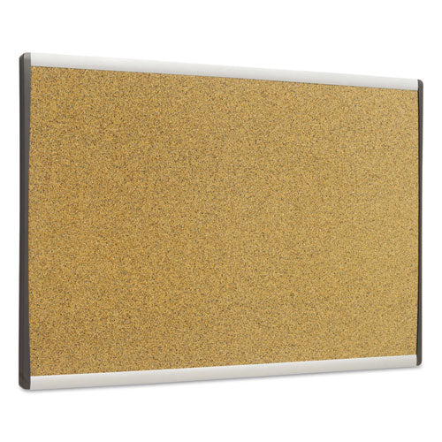 Arc Frame Cubicle Cork Board, 30 X 18, Tan Surface, Silver Aluminum Frame