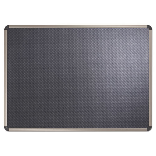 Prestige Euro-style Embossed Foam Bulletin Board, 36 X 24, Black Surface, Euro Titanium Aluminum Frame