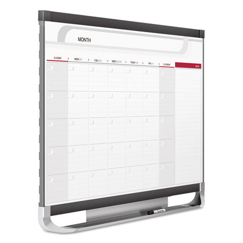 Prestige 2 Magnetic Total Erase Monthly Calendar, 36 X 24, White Surface, Graphite Fiberboard/plastic Frame.