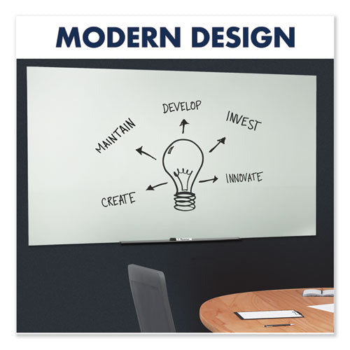 Invisamount Magnetic Glass Marker Board, 39 X 22, White Surface.