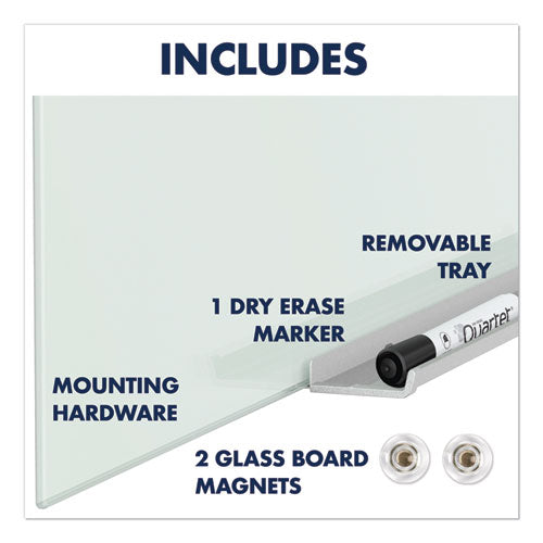 Invisamount Magnetic Glass Marker Board, 39 X 22, White Surface.