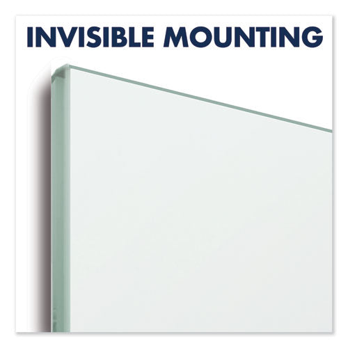 Invisamount Magnetic Glass Marker Board, 39 X 22, White Surface.