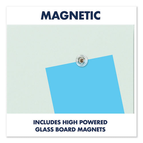 Invisamount Magnetic Glass Marker Board, 39 X 22, White Surface