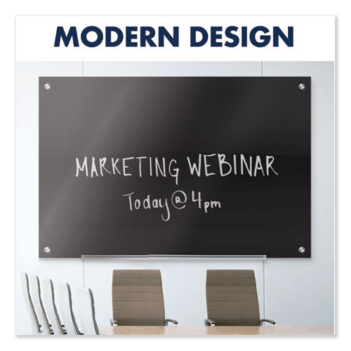 Infinity Glass Marker Board, 48 X 36, Black Surface.