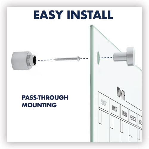 Infinity Magnetic Glass Calendar Board, One Month, 24 X 18, White Surface.