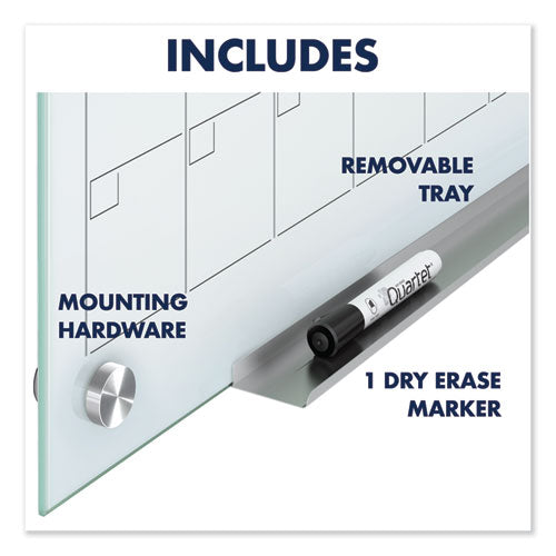 Infinity Magnetic Glass Calendar Board, One Month, 36 X 24, White Surface.
