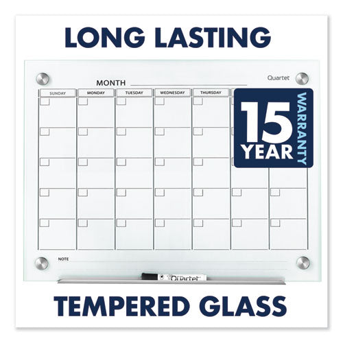 Infinity Magnetic Glass Calendar Board, One Month, 36 X 24, White Surface.