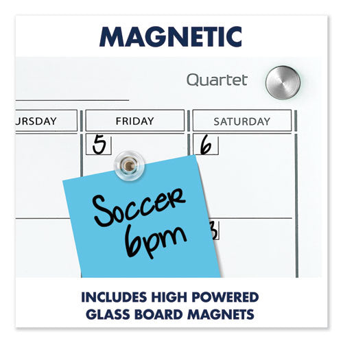 Infinity Magnetic Glass Calendar Board, One Month, 48 X 36, White Surface.
