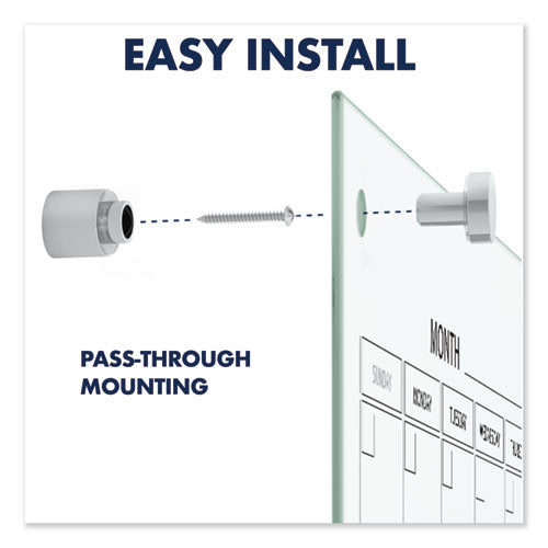 Infinity Magnetic Glass Calendar Board, One Month, 48 X 36, White Surface.