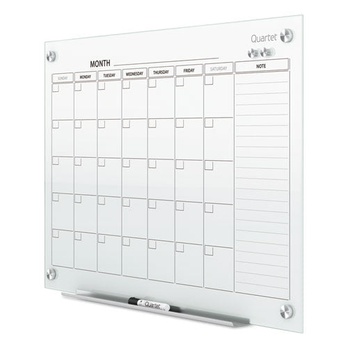 Infinity Magnetic Glass Calendar Board, One Month, 48 X 36, White Surface.