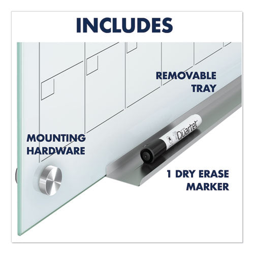 Infinity Magnetic Glass Calendar Board, One Month, 48 X 36, White Surface.