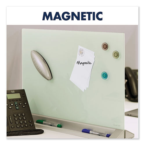 Desktop Magnetic Glass Dry-erase Panel, 23 X 17, White Surface.