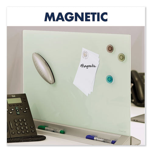 Desktop Magnetic Glass Dry-erase Panel, 23 X 17, White Surface