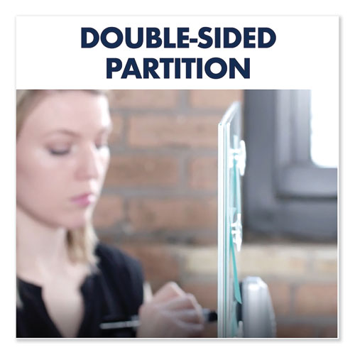 Desktop Magnetic Glass Dry-erase Panel, 23 X 17, White Surface.