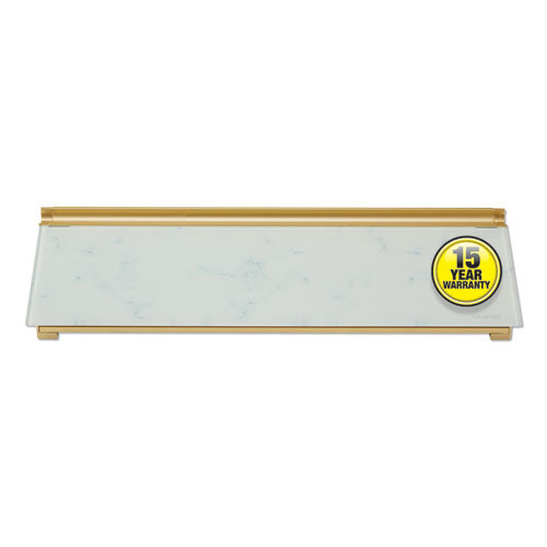 Glass Dry Erase Desktop Computer Pad, 18 X 6, Marble Surface.
