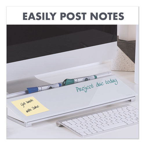 Glass Dry Erase Desktop Computer Pad, 18 X 6, White Surface.