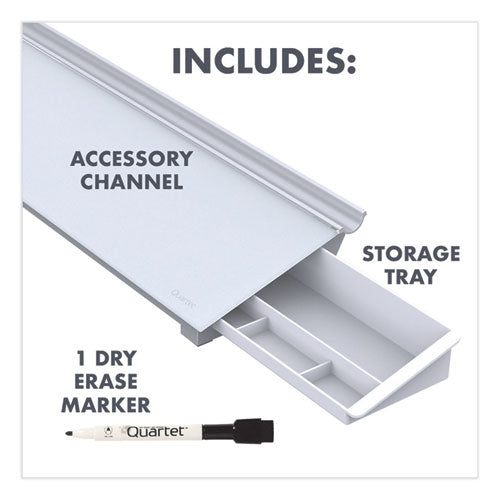 Glass Dry Erase Desktop Computer Pad, 18 X 6, White Surface.