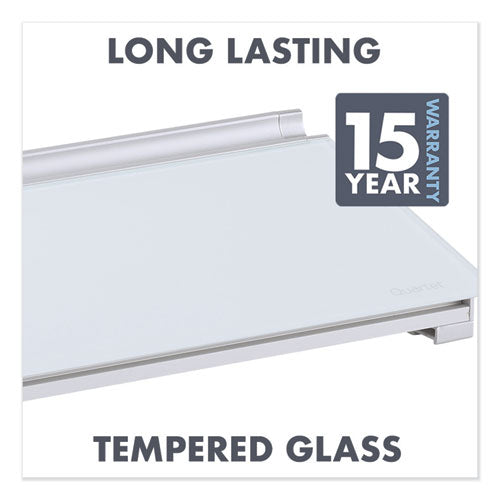 Glass Dry Erase Desktop Computer Pad, 18 X 6, White Surface.