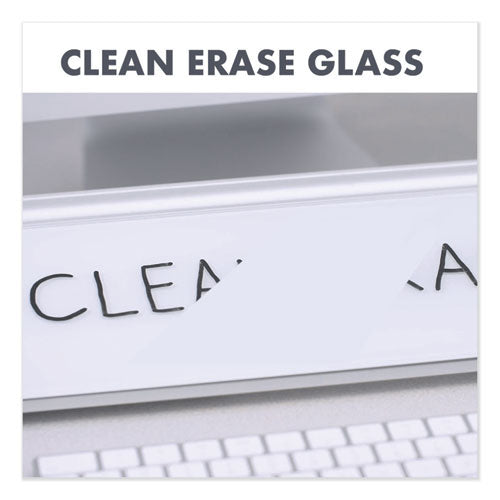 Glass Dry Erase Desktop Computer Pad, 18 X 6, White Surface.