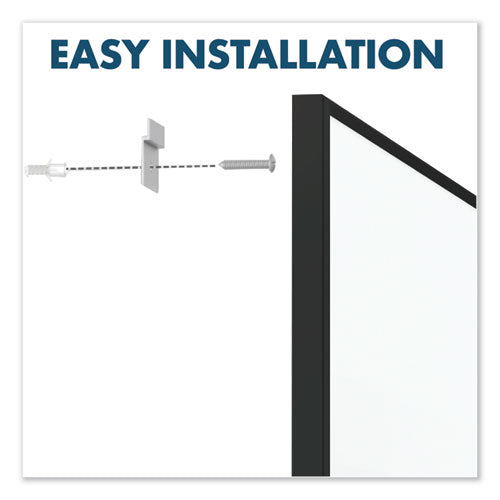 Fusion Nano-clean Magnetic Whiteboard, 48 X 36, White Surface, Black Aluminum Frame.
