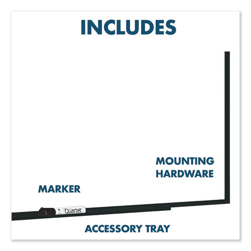 Fusion Nano-clean Magnetic Whiteboard, 48 X 36, White Surface, Black Aluminum Frame.