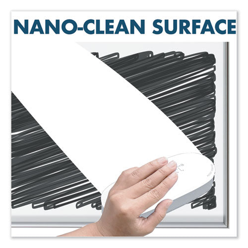 Fusion Nano-clean Magnetic Whiteboard, 48 X 36, White Surface, Silver Aluminum Frame.
