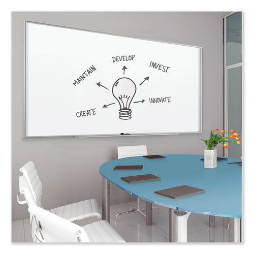 Fusion Nano-clean Magnetic Whiteboard, 96 X 48, White Surface, Silver Aluminum Frame