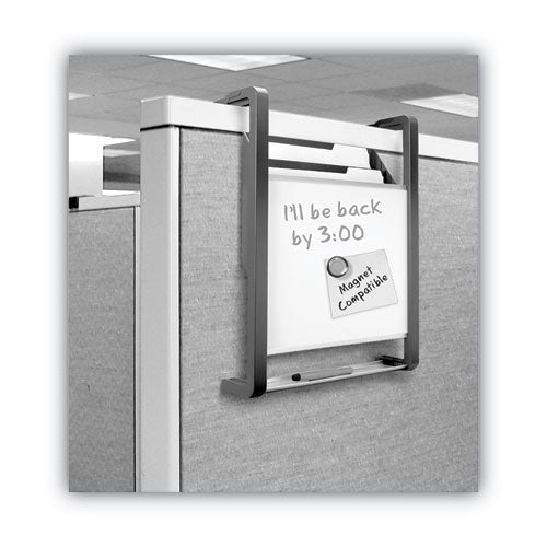 Hanging File Pocket With Dry Erase Board, 3 Sections, Letter Size, 15" X 4", X 20", Black