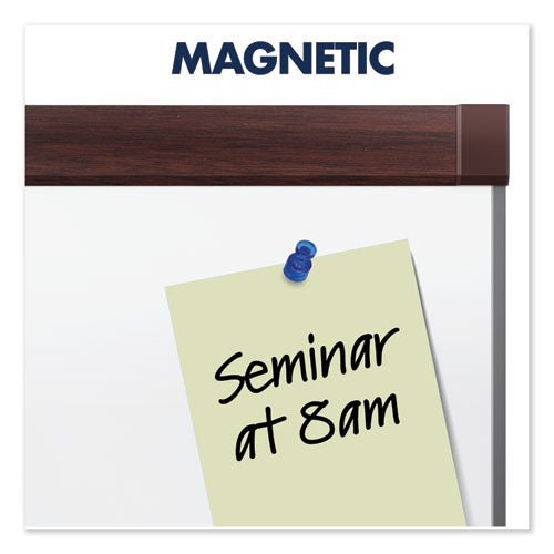 Prestige 2 Duramax Magnetic Porcelain,48 X 36, White Surface, Mahogany Fiberboard/plastic Frame