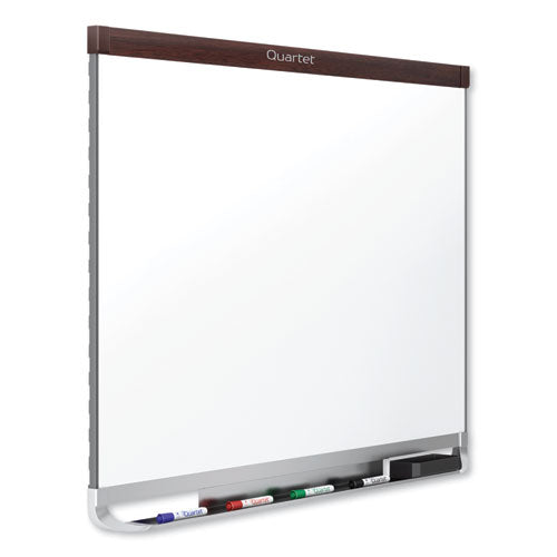 Prestige 2 Duramax Magnetic Porcelain,48 X 36, White Surface, Mahogany Fiberboard/plastic Frame