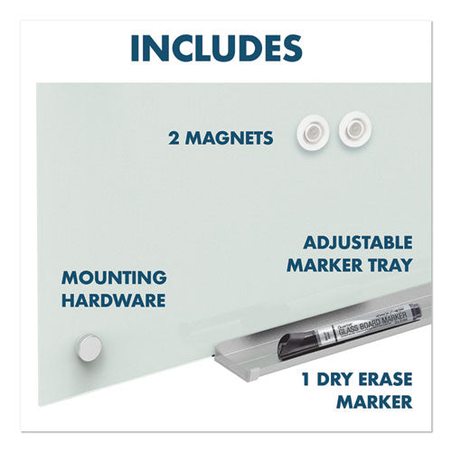 Infinity Magnetic Glass Dry Erase Cubicle Board, 30 X 18, White Surface.