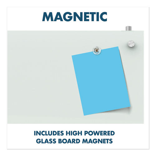 Infinity Magnetic Glass Dry Erase Cubicle Board, 30 X 18, White Surface.