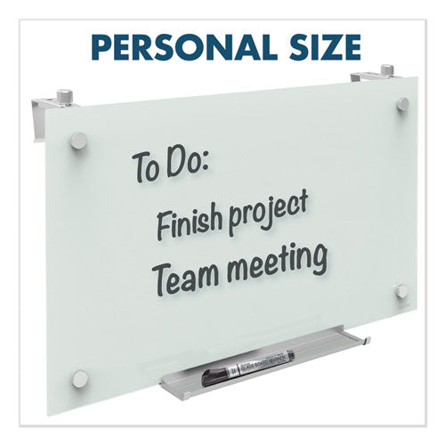 Infinity Magnetic Glass Dry Erase Cubicle Board, 30 X 18, White Surface.