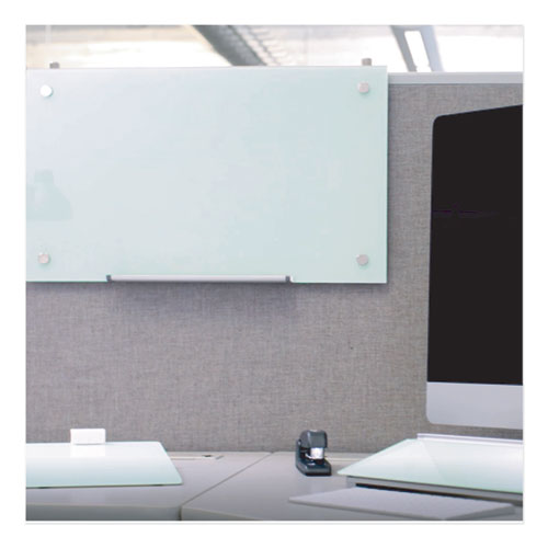 Infinity Magnetic Glass Dry Erase Cubicle Board, 30 X 18, White Surface.
