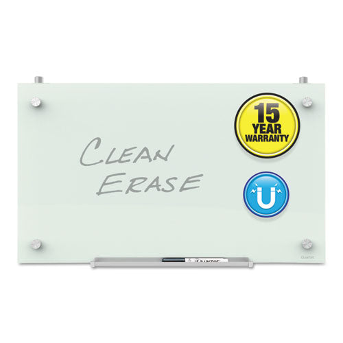 Infinity Magnetic Glass Dry Erase Cubicle Board, 30 X 18, White Surface.