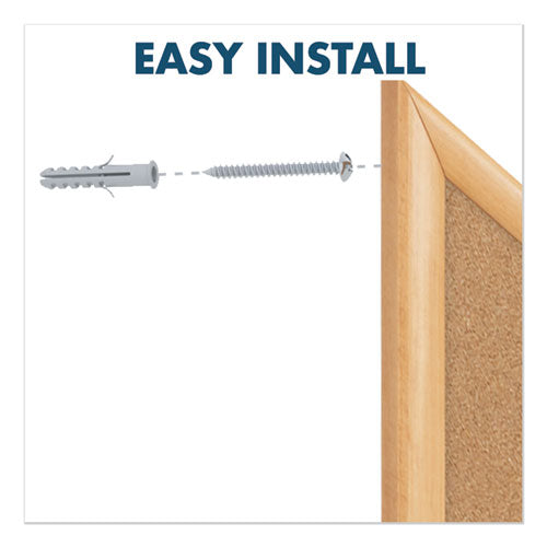 Bulletin/dry-erase Board, Melamine/cork, 36 X 24, Brown/white Surface, Oak Finish Frame.