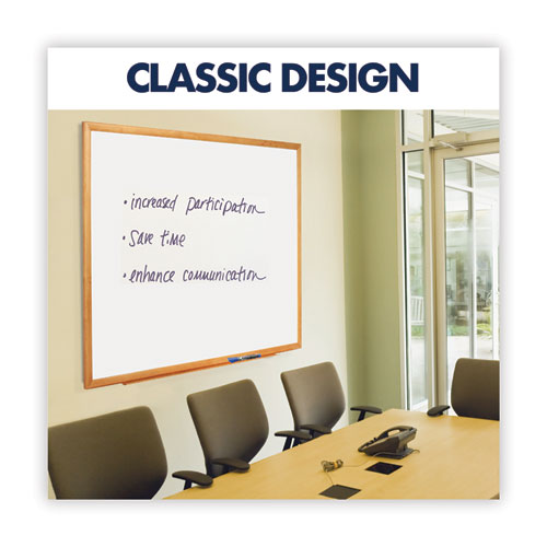 Classic Series Total Erase Dry Erase Boards, 36 X 24, White Surface, Oak Fiberboard Frame.