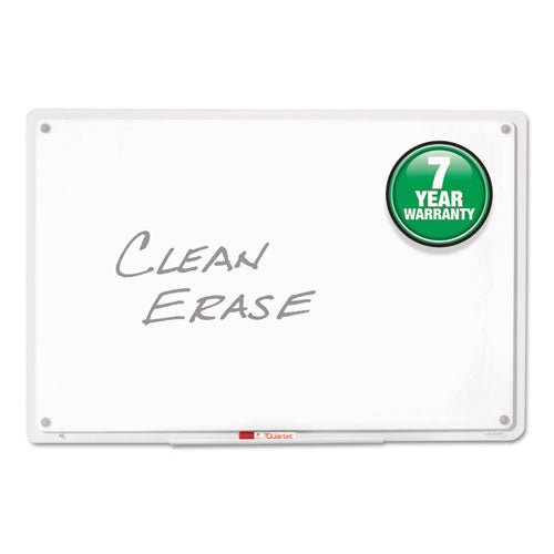 Iq Total Erase Translucent-edge Board, 11 X 7, White Surface, Clear Plastic Frame.