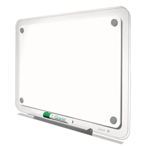 Iq Total Erase Translucent-edge Board, 11 X 7, White Surface, Clear Plastic Frame.