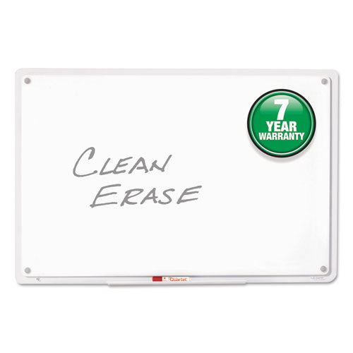 Iq Total Erase Translucent-edge Board, 36 X 23, White Surface, Clear Plastic Frame.