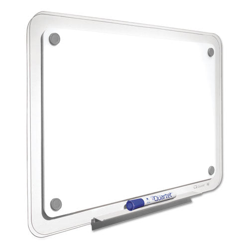 Iq Total Erase Translucent-edge Board, 36 X 23, White Surface, Clear Plastic Frame.