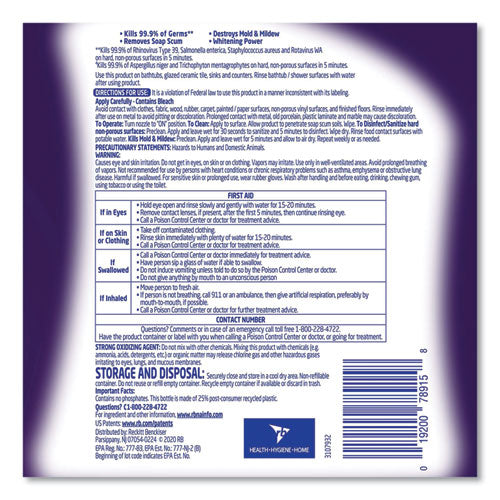 Mold And Mildew Remover With Bleach, Ready To Use, 32 Oz Spray Bottle.