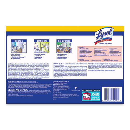 Disinfecting Wipes, 1-ply, 7 X 7.25, Lemon And Lime Blossom, White, 35 Wipes/canister, 3 Canisters/pack, 4 Packs/carton.