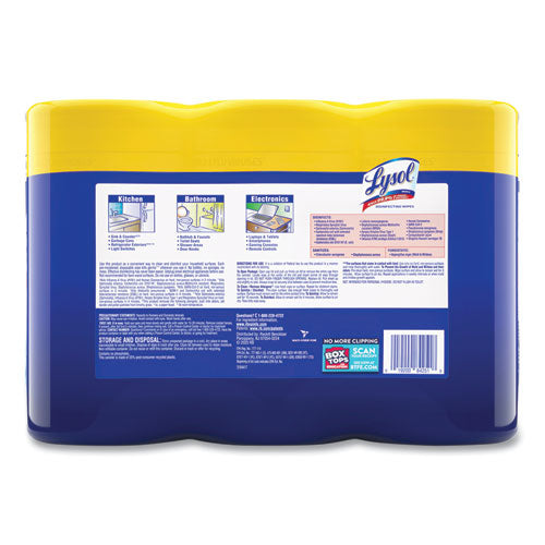 Disinfecting Wipes, 1-ply, 7 X 7.25, Lemon And Lime Blossom,White, 80 Wipes/canister, 3 Canisters/pack