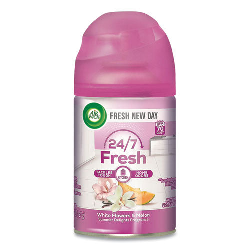 Freshmatic Life Scents Starter Kit, White Flowers And Melon Summer Delights, 5.89 Oz Aerosol Spray, 4/carton