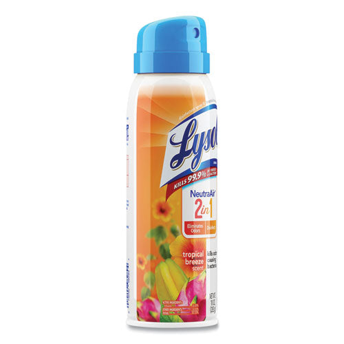 2 In 1 Disinfectant Spray Iii, Tropical Breeze, 10 Oz Aerosol Spray, 6/carton