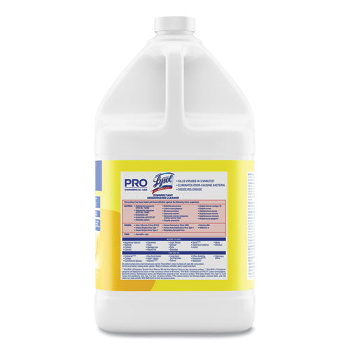 Disinfectant Deodorizing Cleaner Concentrate, Lemon Scent, 128 Oz Bottle, 4/carton.